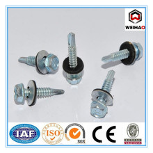 factory customized galvanized hex head self drilling screw with EPDM rubber washer